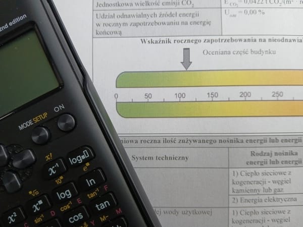 kalkulator na tle świadectwa energetycznego